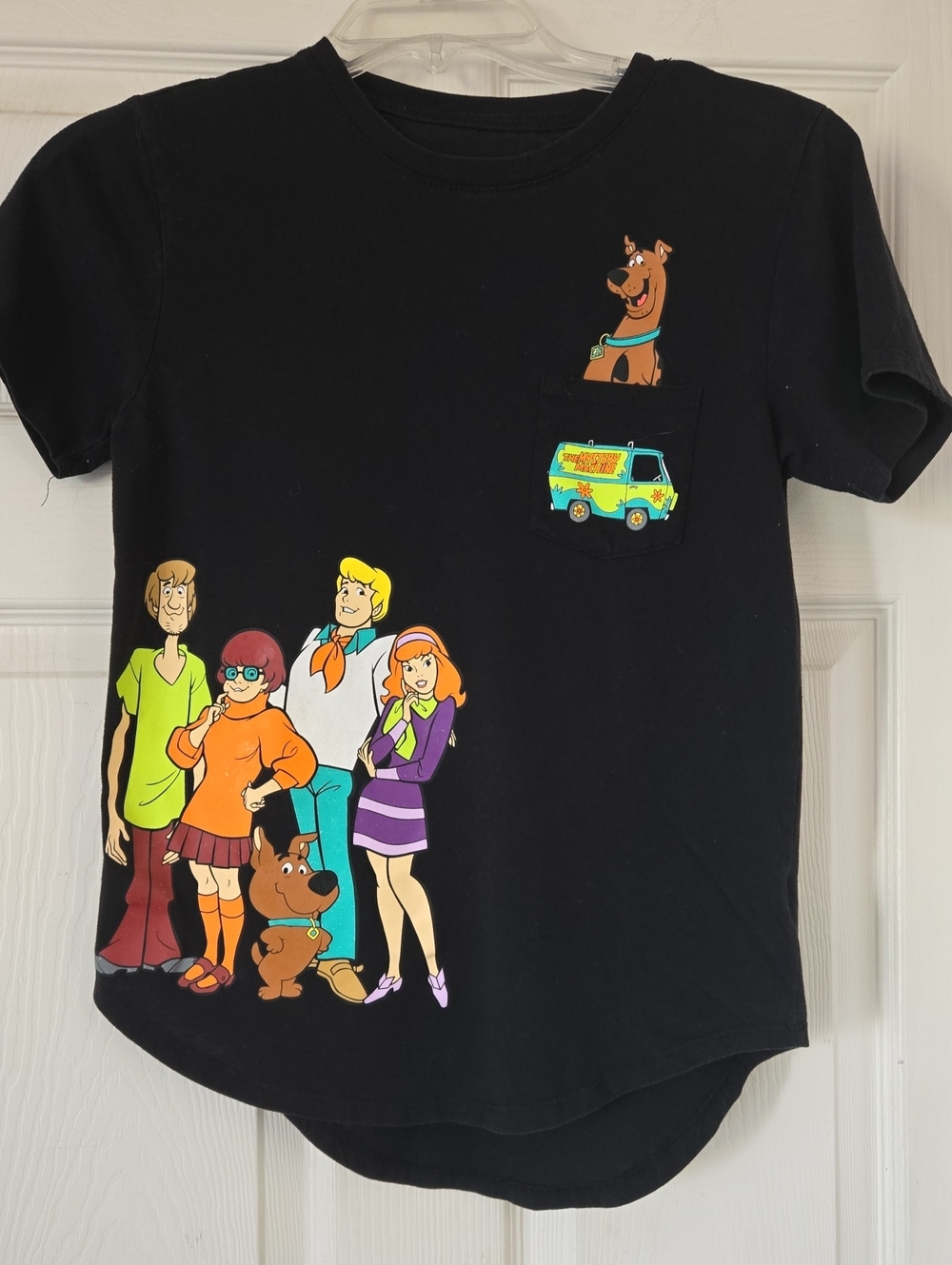 Scooby-Doo Mystery Inc. Faux Pocket Graphic Tee Black - Size Small